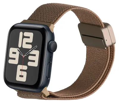 Produktbild von kwmobile Ersatzarmband kompatibel mit Apple Watch SE 40mm iWatch 9/8/7/6/5/4/3 40mm Armband - Nylonarmband mit Magnetverschluss - Beige