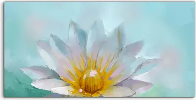 Produktbild von Coloray Acrylbild 120x60  Wandbild Acrylbilder Wand Kunst Teich Blumen Lotus Malerei