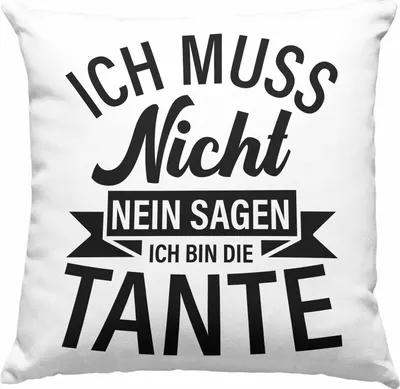 Produktbild von Trendation - Tante Ich Muss Nicht Nein Sagen Geschenk Deko-Kissen mit Füllung 40x40 Geschenkidee Beste Tante  Deko-Kissen mit Füllung 40x40 Geschenk Lustig (Grau)