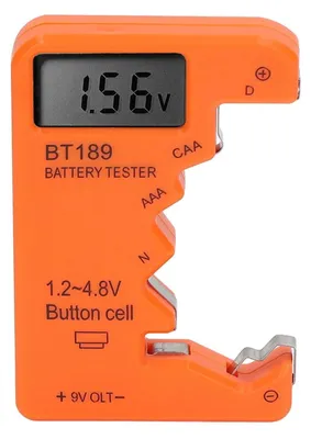 Obrázek produktu pro Testovač baterií s LCD displejem, digitální měřič pro baterie AA, AAA a 9V