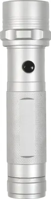 Produktbild von HEITECH Alu Taschenlampe mit 14 LEDs - robustes Aluminium Gehäuse, inkl. 3 Micro-Batterien, Silber