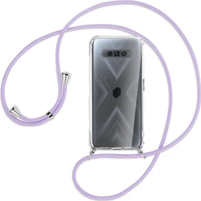 Produktbild von Handykette Backcover-Schutzhülle mit Band (Metall silberfarben) für Xiaomi Black Shark 4 - violett