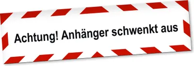 Produktbild von PantherPixel Achtung Anhänger Schwenkt Aus Magnetschild Auto Bus LKW Magnetfolie Geschenkidee 20 x 5 cm STANDARDFARBFOLIEN