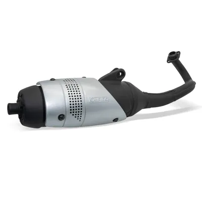 Image de Échappement LeoVince TOURING, finition noire mate, en acier, avec homologation (ABE) pour Vespa ET2 50