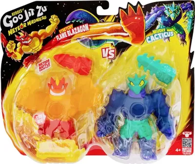Image de Heroes of Goo Jit Zu Meteor Madness Dehnbare Figuren 2er-Pack Flame Blazagon vs. Cacticus 13 cm