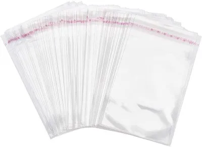 Obrázok produktu pre Priehľadné plastové vrecká – samolepiace obaly – 1000 kusov – 100 mm x 60 mm – odolné voči vlhkosti – balenie darčekov – priehľadné