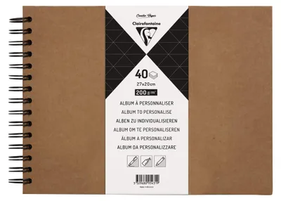 Produktbild von Clairefontaine Heft Kraftpapier 27 x 20 cm, 40 Blatt, 200 g, Spiralbindung, kraftbraun