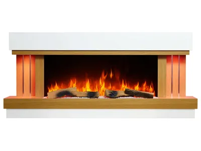Image de ArtiFlame Sogne AF52 – Cheminée électrique avec flammes 3D réalistes, éclairage LED, 12 couleurs, fonction chauffage 1–2 kW, à fixer au mur ou à poser, jusqu'à 30