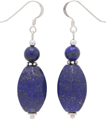 Produktbild von Ohrringe Ohrhänger aus echtem Lapis-Lazuli & 925 Silber blau Ohrschmuck Damen