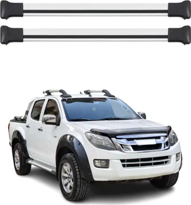 Productafbeelding van Draagbalken voor op het dak, geschikt voor de Isuzu D-Max (2012-2019), van aluminium in grijze kleur