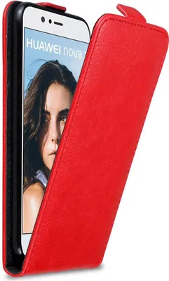 Obrázek produktu pro Cadorabo pouzdro pro Huawei NOVA 2 Protective Cover in Red Flip Case Obal na mobilní telefon