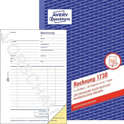 Immagine prodotto di AVERY Libro dei moduli Zweckform "Fattura", SD, 4+1 GRATIS