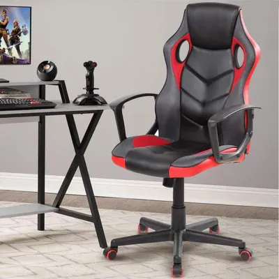 Ergonomischer Gaming-Stuhl, Kunstleder, höhenverstellbar, drehbar