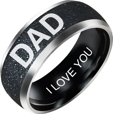 Produktbild von Modischer Ring mit Buchstaben für Mama, Papa, Tochter, Sohn, Edelstahl, Familienmitglied-Papa,US 10