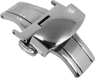 Produktbild von Minott Edelstahl Butterfly Schließe | für Lederbänder silberfarben, Anstoß:16 mm