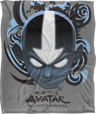 Produktbild von Avatar: The Last Airbender - Kanji Decke, Seidig, Supersoft TV24675 (Einheitsgröße) (Grau/Blau/Schwarz)