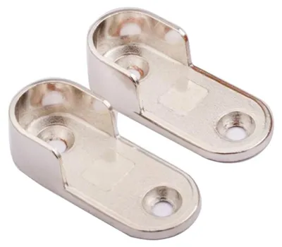 Garderoben-Rohrhalter, 2 Stück, 19 mm, Metall, silber