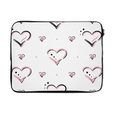 Produktbild von MuchoWow® Laptop Hülle 17 Zoll Laptoptasche Liebe - Rosa - Geschenk zum Valentinstag - Zipper - Schutzabdeckung
