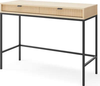 Produktbild von Selsey Vellore - Schminktisch mit Schublade, Eiche Vicenza Optik mit schwarzem Gestell, 104 cm