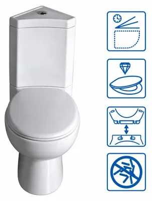 Produktbild von Domotechnika | Kompakt WC  - 79x68x33 Cm - Abnehmbarer Duroplast Soft-close Sitz - Weiße Ecke