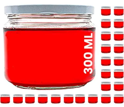 24x 300 ml Vorratsgläser aus Glas, luftdicht, mit Deckel, 24er Set