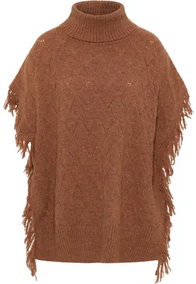 Imagen del producto de Caneva, poncho de punto para mujer, modelo 19025278-CA02, color marrón, talla XS/S