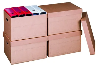 Produktbild von 10 Archivkartons mit Boden und Deckel für A4-Ordner
