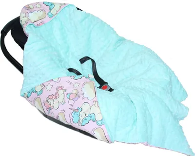 Produktbild von Baby Wende Einschlagdecke MINKY mit Kapuze 90x90 cm Babyschale Decke Zweiseitig 24. EI24