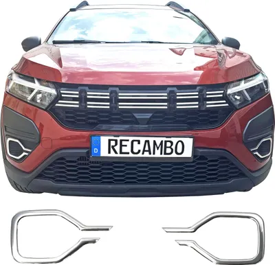 Image de Cadre de phares antibrouillard en acier inoxydable chromé pour Dacia Sandero III | DJF | BJ à partir de 2021>