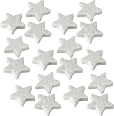 Produktbild von Streusterne mit Glitter Creme 2,5cm 96 St Weihnachtsdeko, 96 Stück