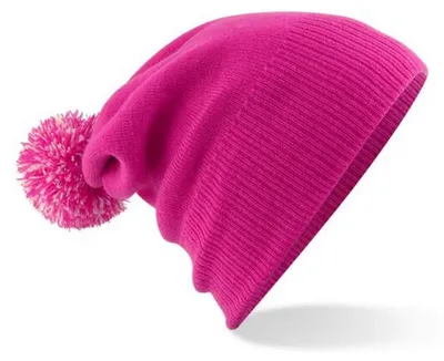 Image de Beechfield - Bonnet pour hommes/femmes unie FK248 (taille unique) (fuchsia/blanc naturel)