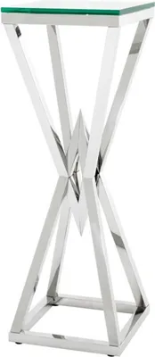Produktbild von Casa Padrino Luxus Beistelltisch / Säule Edelstahl Silber 35 x 35 x H. 101 cm - Designer Tisch Möbel