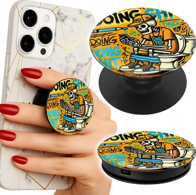 Obrázek produktu pro Držák telefonu na prst Popsocket/Doing Shit Skeleton on the Kibble