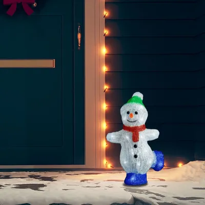 Immagine prodotto di The Living Store LED figura natalizia pupazzo di neve acrilico per interni ed esterni 30 cm