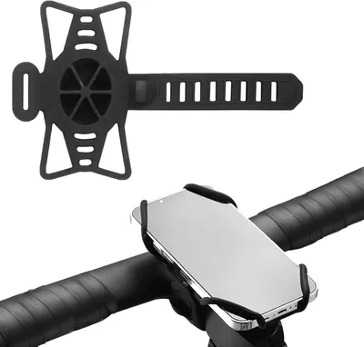 Obrázok produktu pre Silikónový držiak telefónu na bicykel, 360° otočný, pre smartfóny 4.7-7.2 palca, odolný voči nárazom