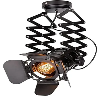 Vintage Plafondlamp schwarz E27 höhenverstellbar 16-45 cm