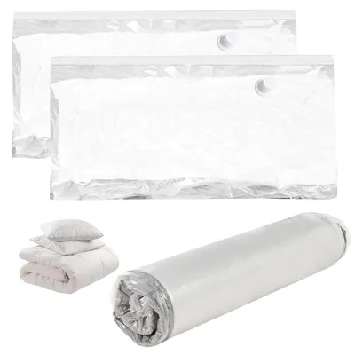 Image de Sacs de conservation sous vide pour matelas, lot de 2, dimensions 220 x 100 cm, réutilisables, idéaux pour les déménagements et le stockage