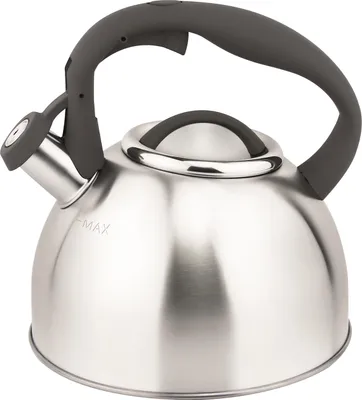 Produktbild von MICHELINO 2,5 L Edelstahl Flötenkessel Teekessel Kessel SILBER Griff: GRAU 11407