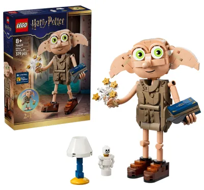 Produktbild von LEGO Harry Potter Dobby, der Freie Elf Spielzeug - Modellbau umbaubar in eine Kreacher Figur - DIY Kinderzimmer Deko - Geschenk für Mädchen, Jungen und Fans ab 8 Jahren - 76469