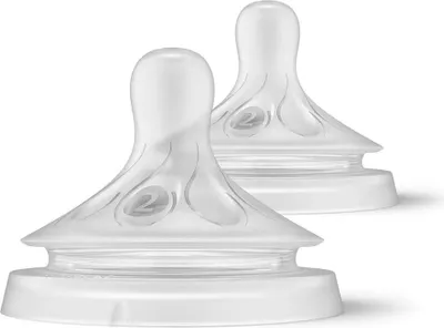 Zdjęcie produktu dla Philips AVENT Responsywny Smoczek Natural SCY962 Smoczek z wolnym przepływem, Ortodontyczne, Zaworek antykolkowy, 2 szt.