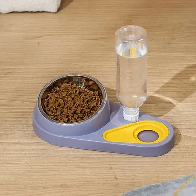 Image de Set de gamelles pour chats chiens gamelle pour chats barre de nourriture support de gamelle, couleur:violet