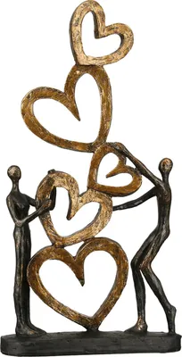 Produktbild von Casablanca by Gilde Dekofigur Skulptur Herz auf Herz H. 41 cm,89269
