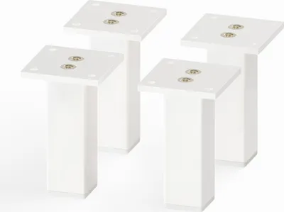 Produktbild von 4er Set sossai Aluminium Möbelfüße 100mm in Weiß Schrankfüße Sockelfüße