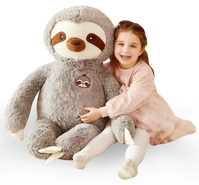 Productafbeelding van Groot knuffeldier luiaard, 78 cm. Pluche knuffel, groot, zacht speelgoed, cadeau
