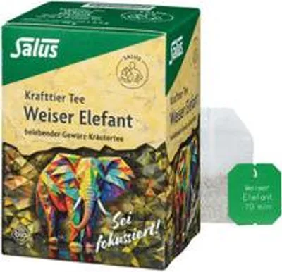 Productafbeelding van Salus Krafttier Thee, Wijze Olifant, kruiden- en theemengsel met 20% groene thee, 15 stuks