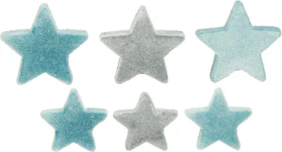 Produktbild von Deko Sterne Beflockt Blau Ø4/5cm 40 St Weihnachtsdeko, 40 Stück