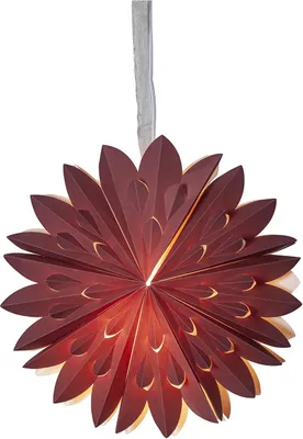 Produktbild von Roter Papierstern ,Clipp', mehrzackig, Aufhängung aus Organza, Ø 40cm
