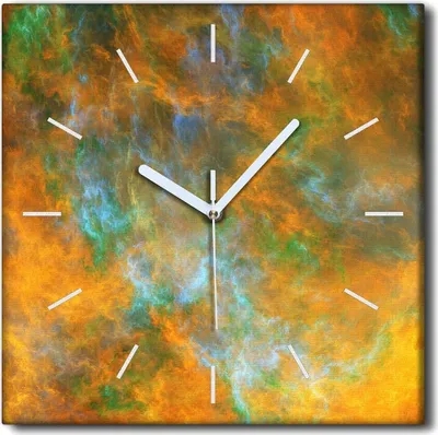 Produktbild von Coloray Uhr auf Leinwand 30x30 cm Wand Uhr Dekoration Wohnzimmer Segeltuch weiße Zeiger -Abstraktion Kunstkunst