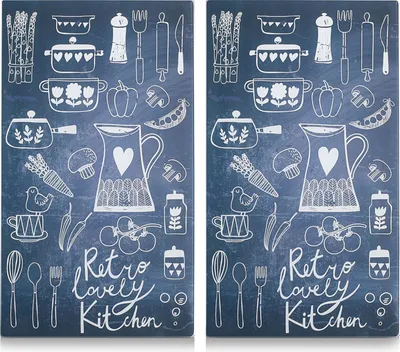Produktbild von Zeller Herdabdeck-/Schneideplatten "Lovely Kitchen", 2-er Set, 30 x 52 cm, 26308