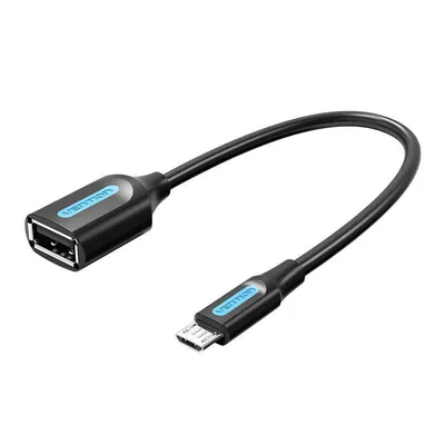 Produktbild von Adapter Micro-USB 2.0 M auf F USB-A OTG Vention CCUBB 0,15 m (Schwarz)